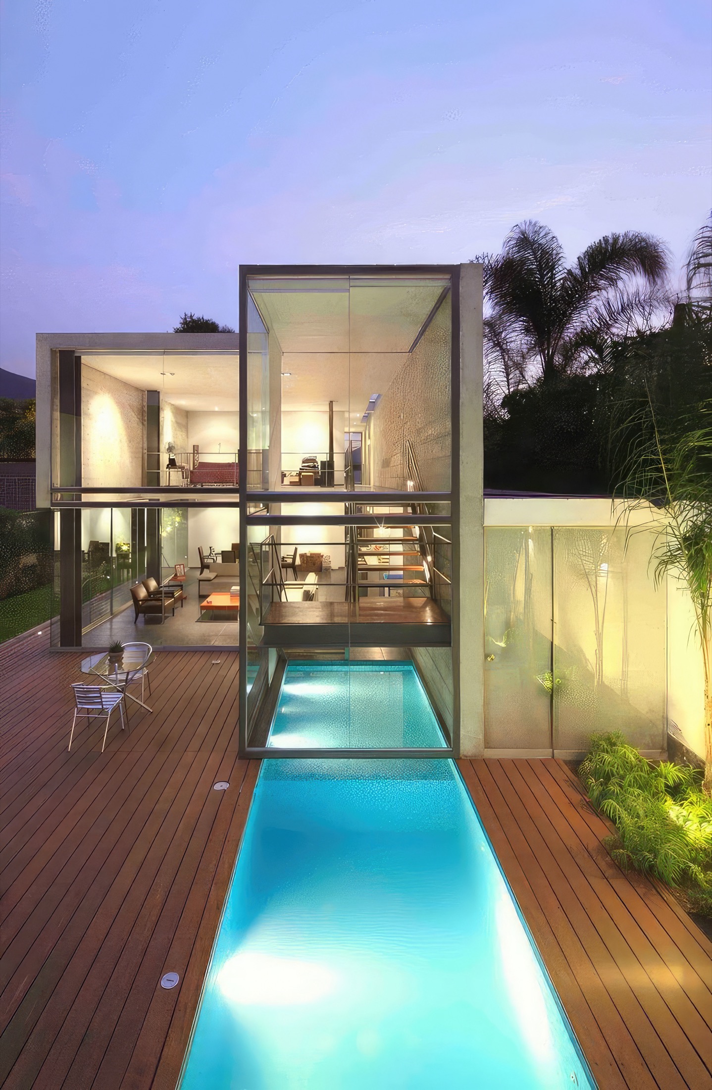 Contemporary sustainable architecture at Forest Hill with pillars overlay